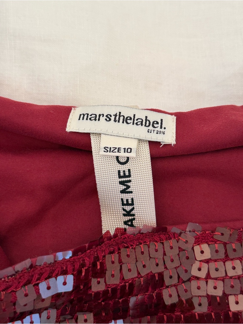 MARS THE LABEL THE NIA SEQUIN MAXI SKIRT SET IN WINE - Picture 13 of 14